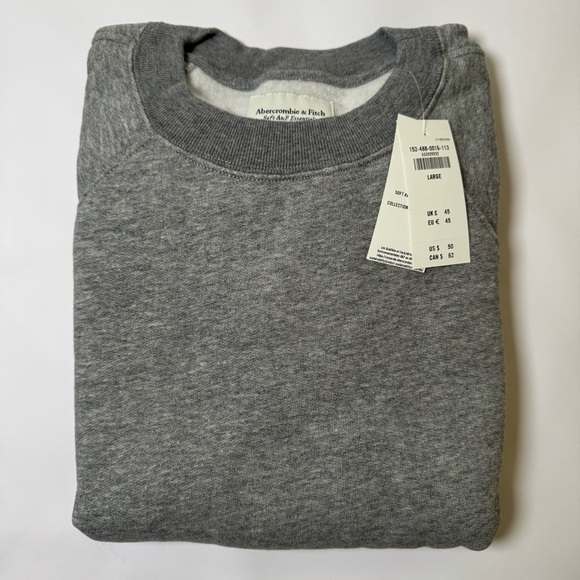 Abercrombie & Fitch Essentials Crewneck in Gray. Size Large. NWT! - Picture 6 of 8